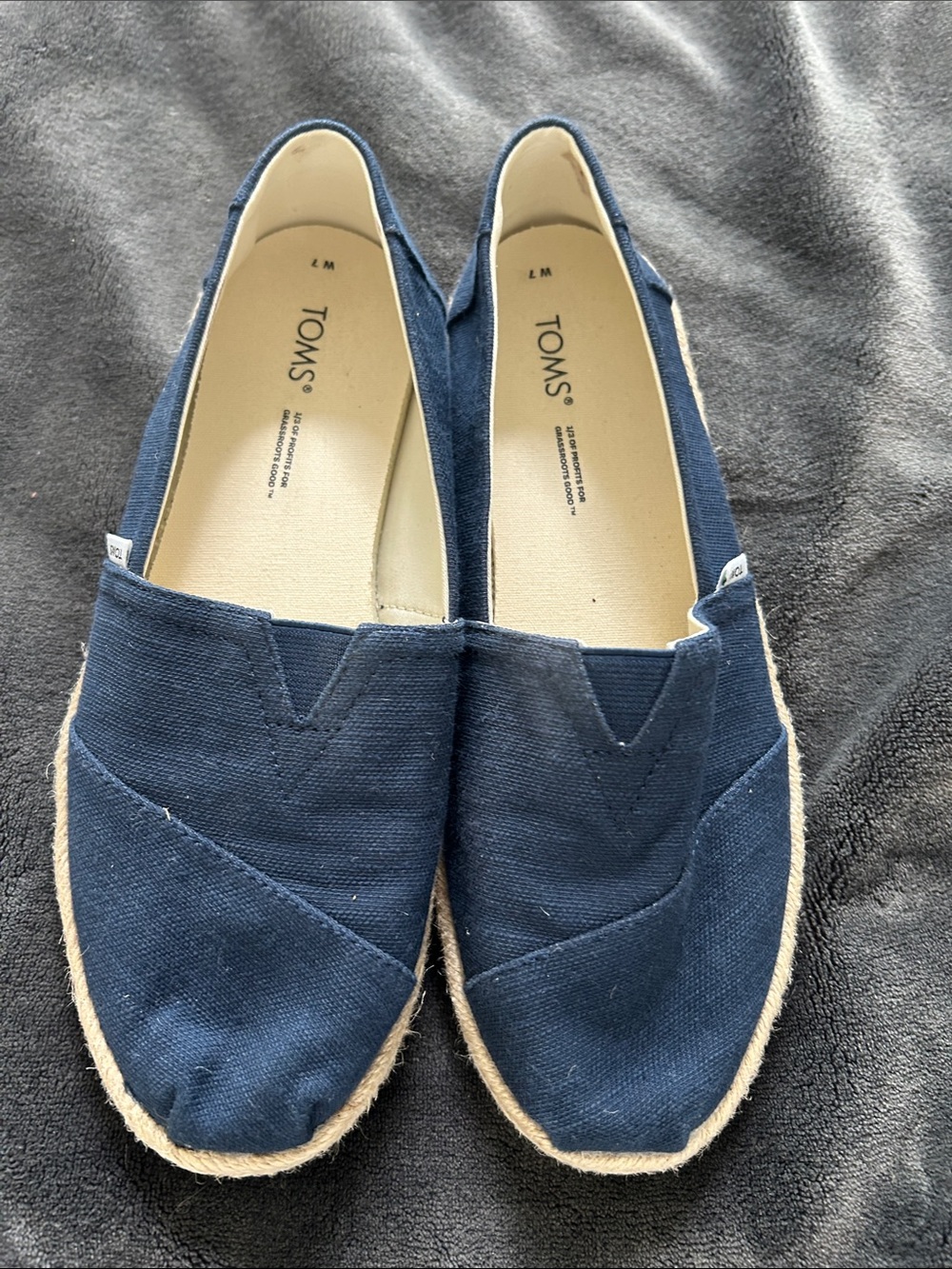 Toms Women's Slip-On Espadrilles in Navy Blue
